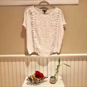 J. Crew white Blouse with accent🧳
